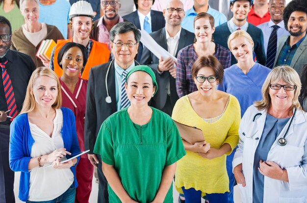 Group of diverse occupation people
