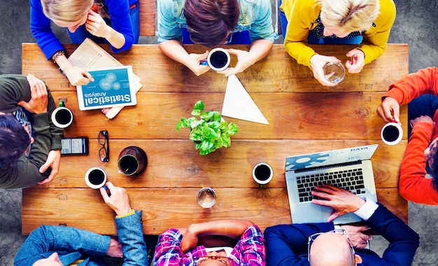 Group of diverse people having a business meeting