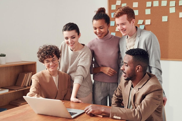 Group of diverse people having a business meeting