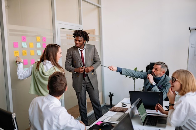 Group of diverse people having a business meeting