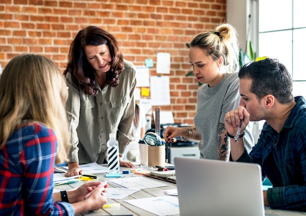 Group of diverse people having a meeting