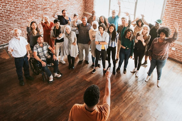 Group of diverse people in a workshop