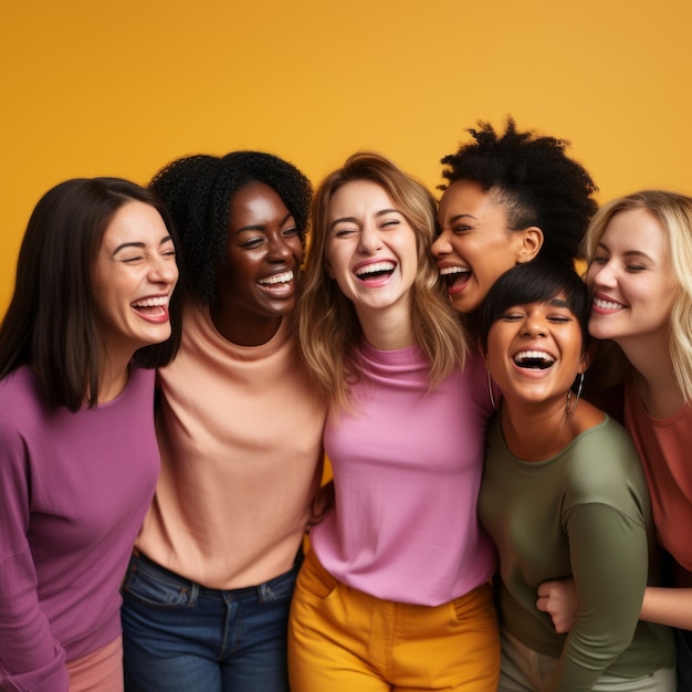 A group of diverse women laughing together