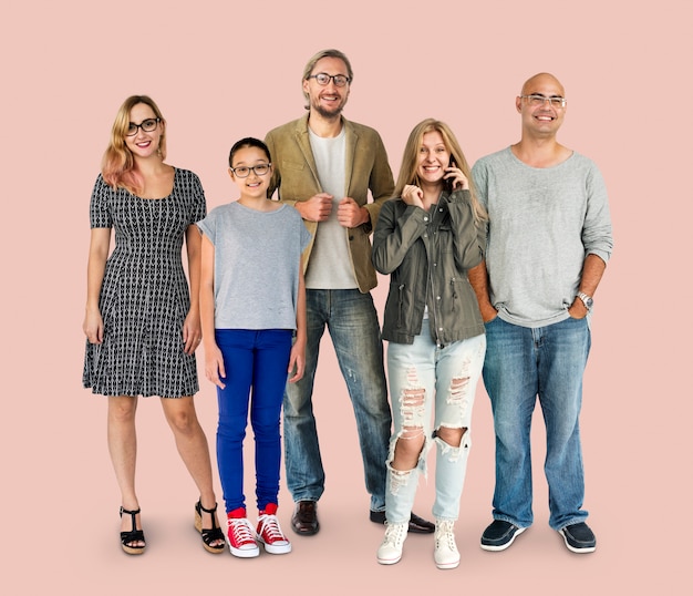 Group of Diversity People Together Set Studio Isolated