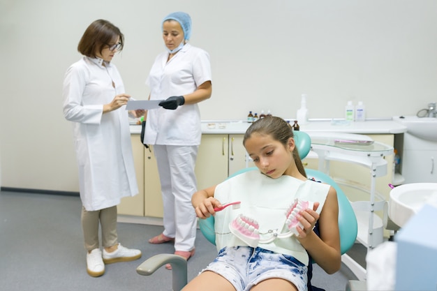 Group of doctors looking at x-ray