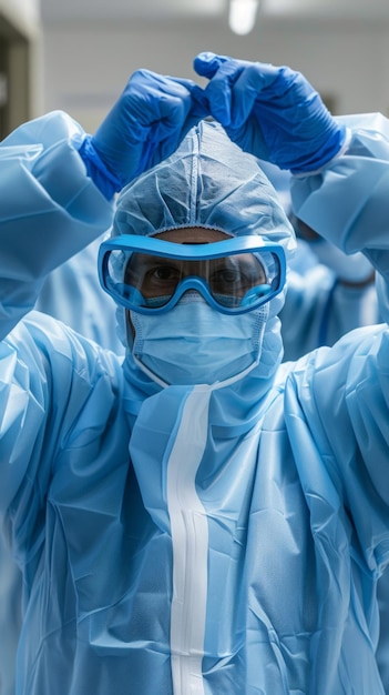 Group of doctors in protective gear