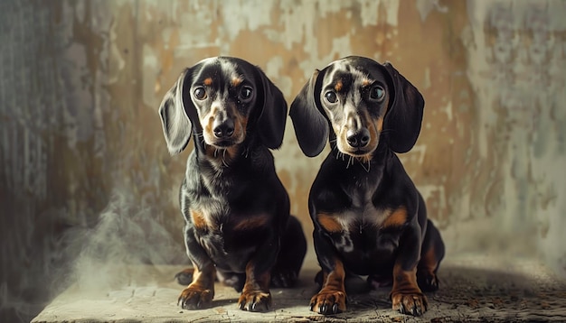 Group of dogs Animal with the vet Veterinarian examines animal Veterinary medical