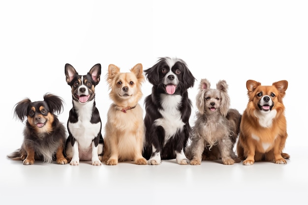 Group of dogs different breeds Generative AI