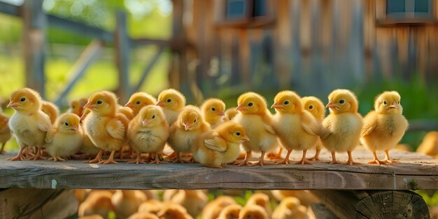 Photo a group of ducklings with one duckling on the front