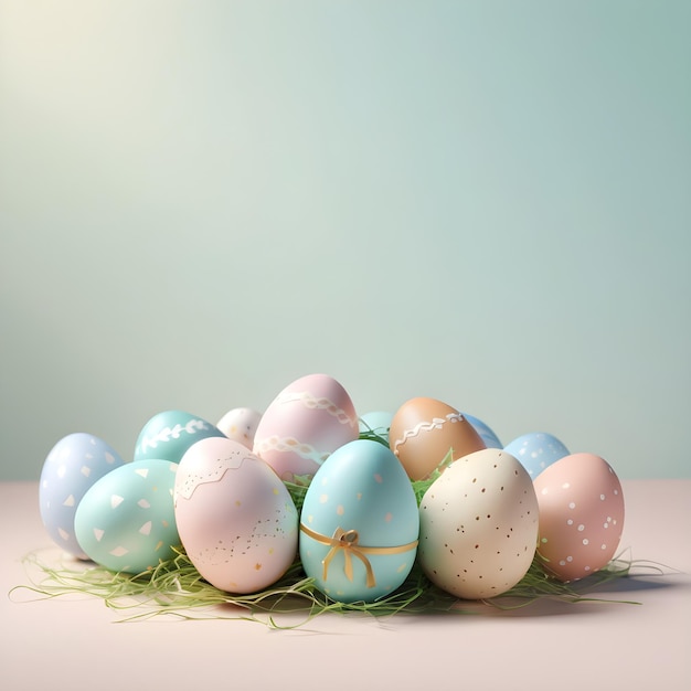 a group of easter eggs with a starfish on the top