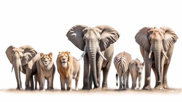 a group of elephants with a lioness and a lioness on their back.