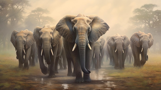 코끼리 집단