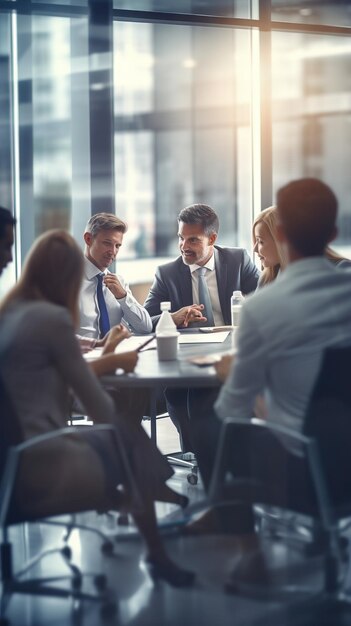 A group of employees are sitting in a meeting Ai generated image