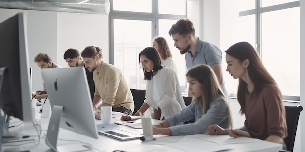 A group of experts discussing a new business concept Generative Ai