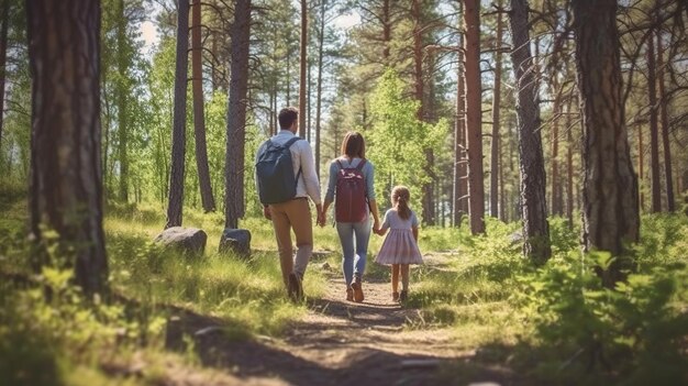 Photo group of family members outdoor adventures