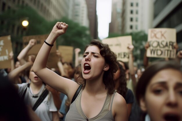 A group of feminist women came out to protest