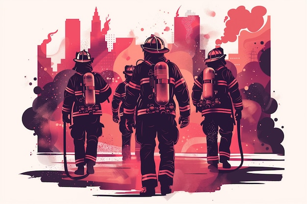 A group of firefighters standing next to each other in uniform international firefighters day