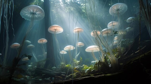 A group of fish swimming in a tank