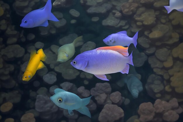 A group of fish swimming in water