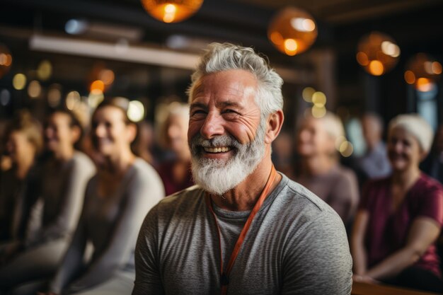 group fitness class for the elderly