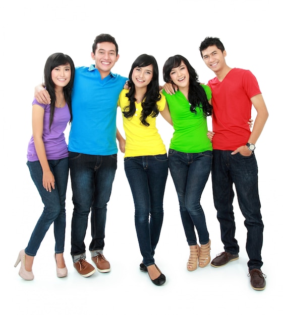 Group of five teenager