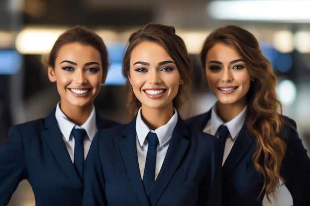 A group of flight attendants