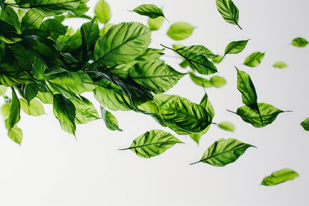 Group of Floating Green Leaves