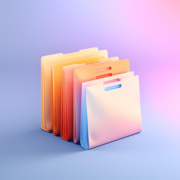 a group of folders in different colors