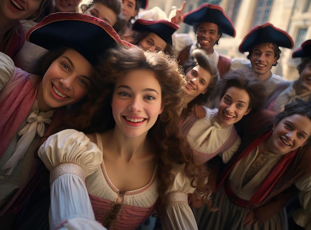 A group of french people in national dress