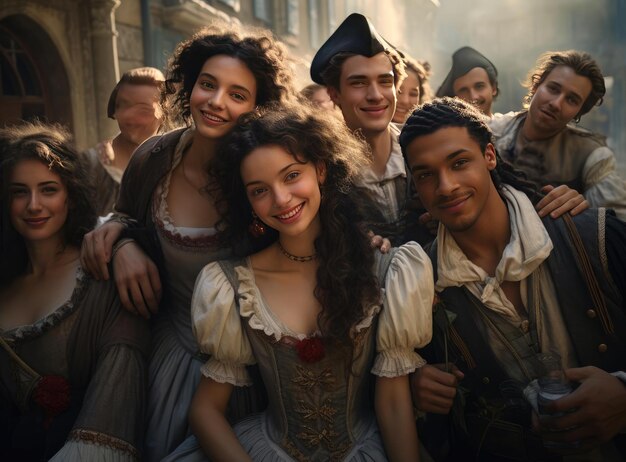 A group of french people in national dress