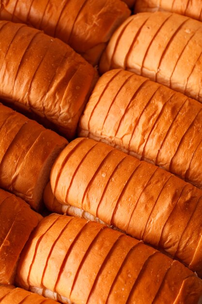 Group of fresh bread in bakery house