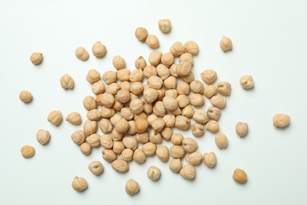 Group of fresh chickpea on white