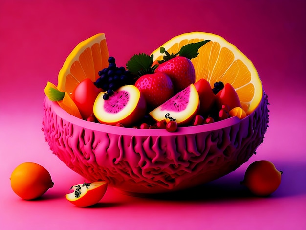 Photo a group of fresh fruits generative ai