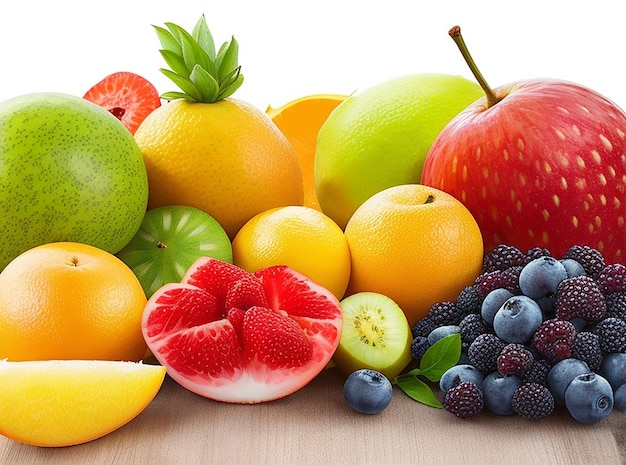 Group of fresh fruits