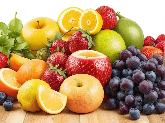 Group of fresh fruits