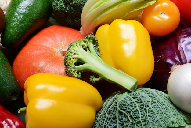 Group of fresh vegetables closeup