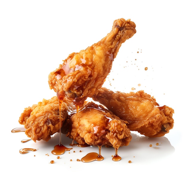 a group of fried chicken legs with sauce