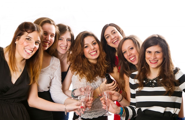 group of friend doing toasts