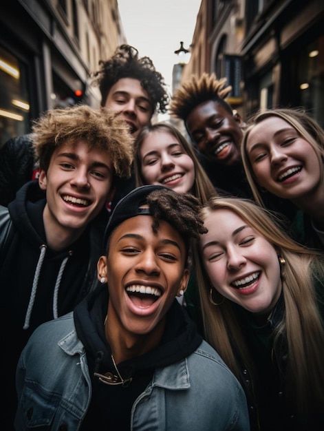 a group of friends are posing for a photo together.