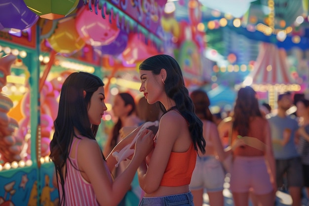 Group of friends at a carnival