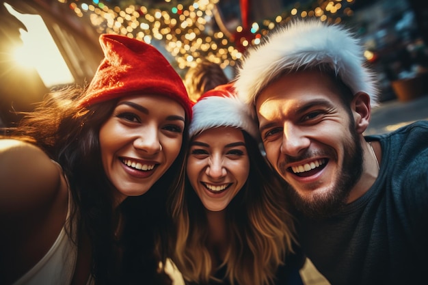 Group of friends celebrating New Year Eve