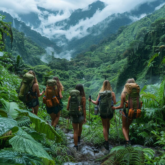 A Group Of Friends Embarking Scenic Wallpaper