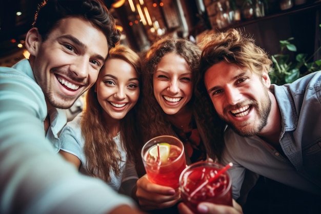 Group of friends enjoying a party