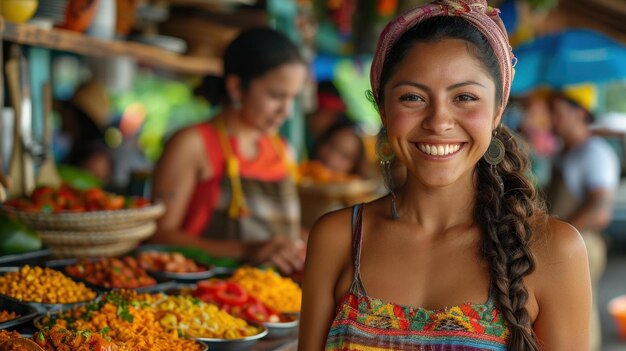 A group of friends enjoying traditional Hispanic street food at a