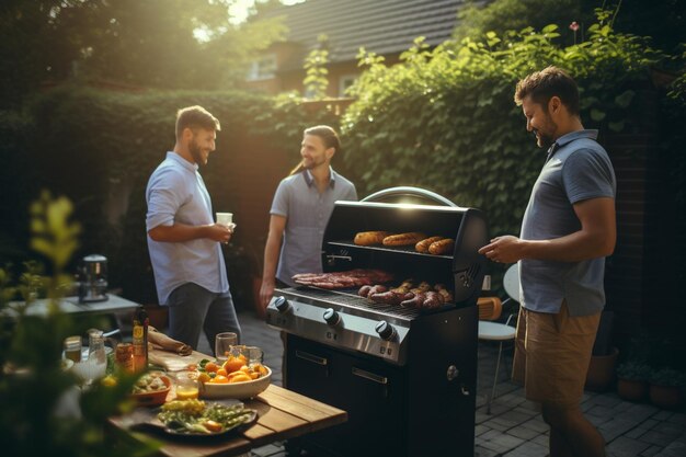 Group of friends enjoying various activities