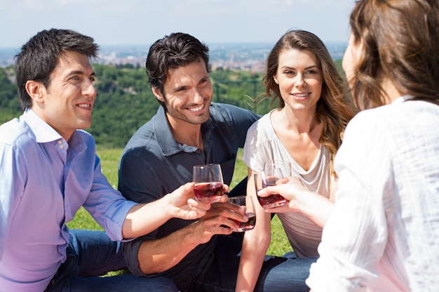 Group Of Friends Enjoying Wine