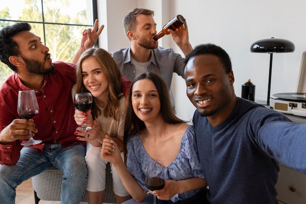 Group of friends enyoing a dinner party