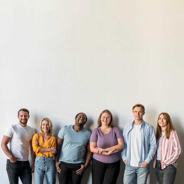 Group of friends gathering together