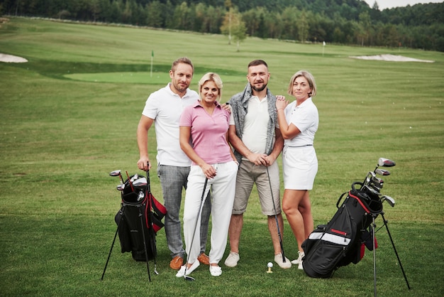 Group of friends on the golf course