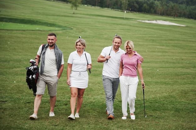 Group of friends on the golf course